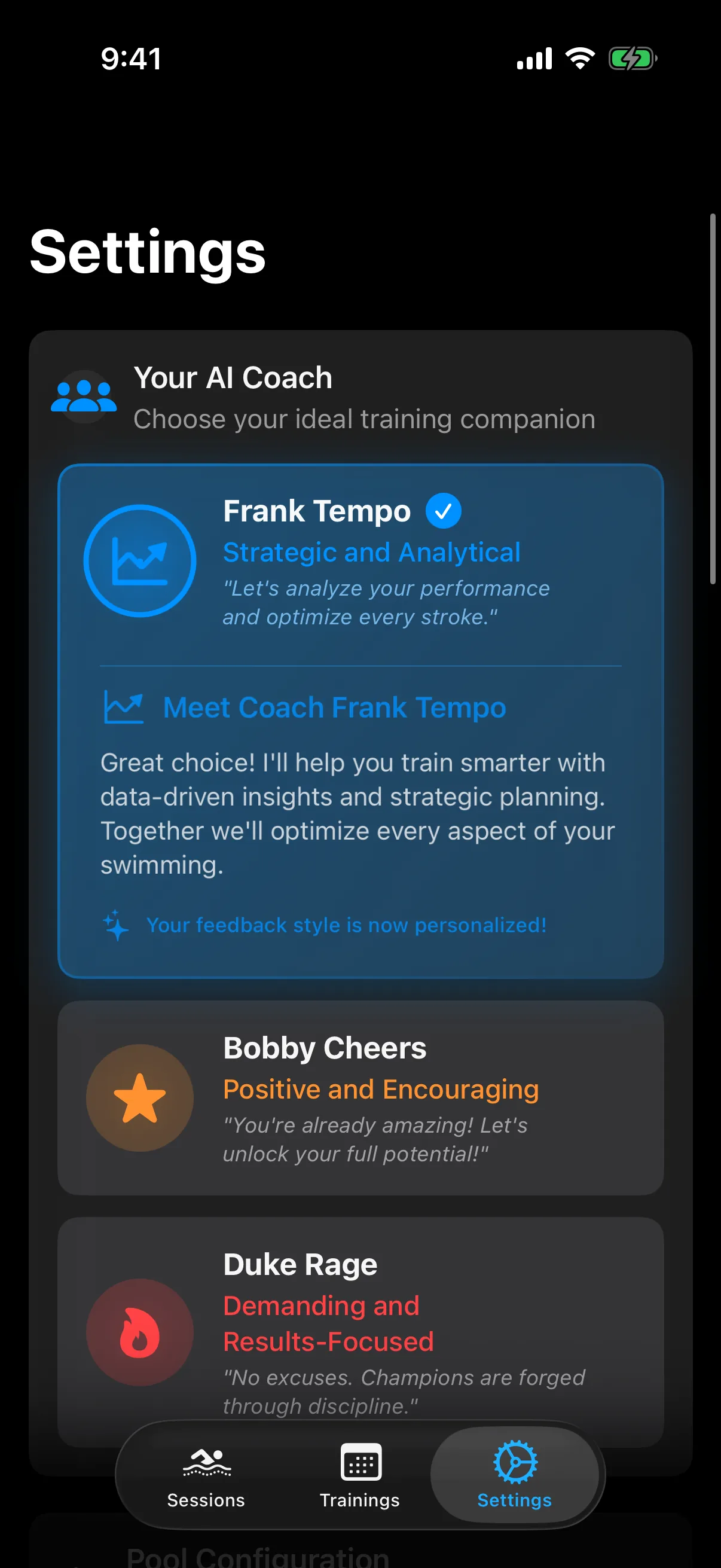 Coach personalization