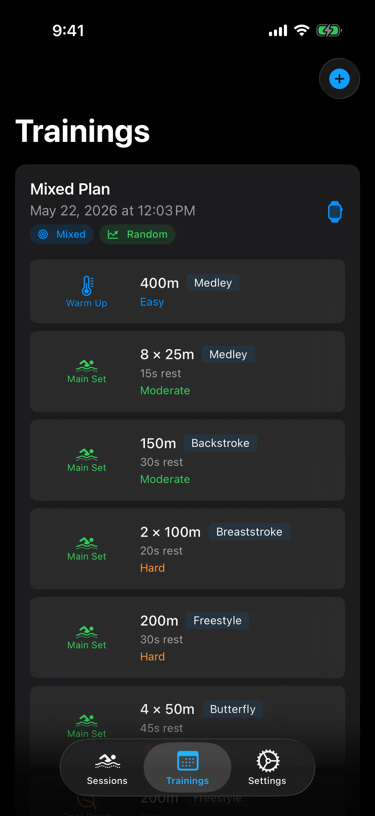 Generated workout plan